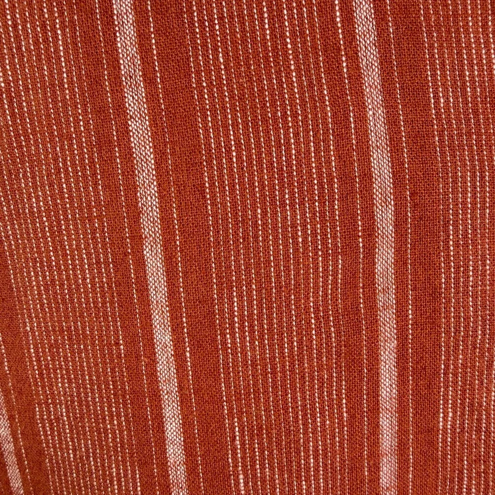 Mutual Weave Men's Linen Cotton Short Sleeve Casual Shirt Sz 3XLT Orange Stripe